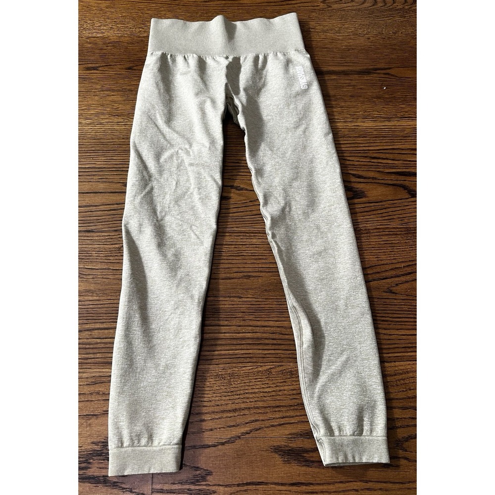 Gymshark Adapt Marl Seamless Leggings Tan White Size Small